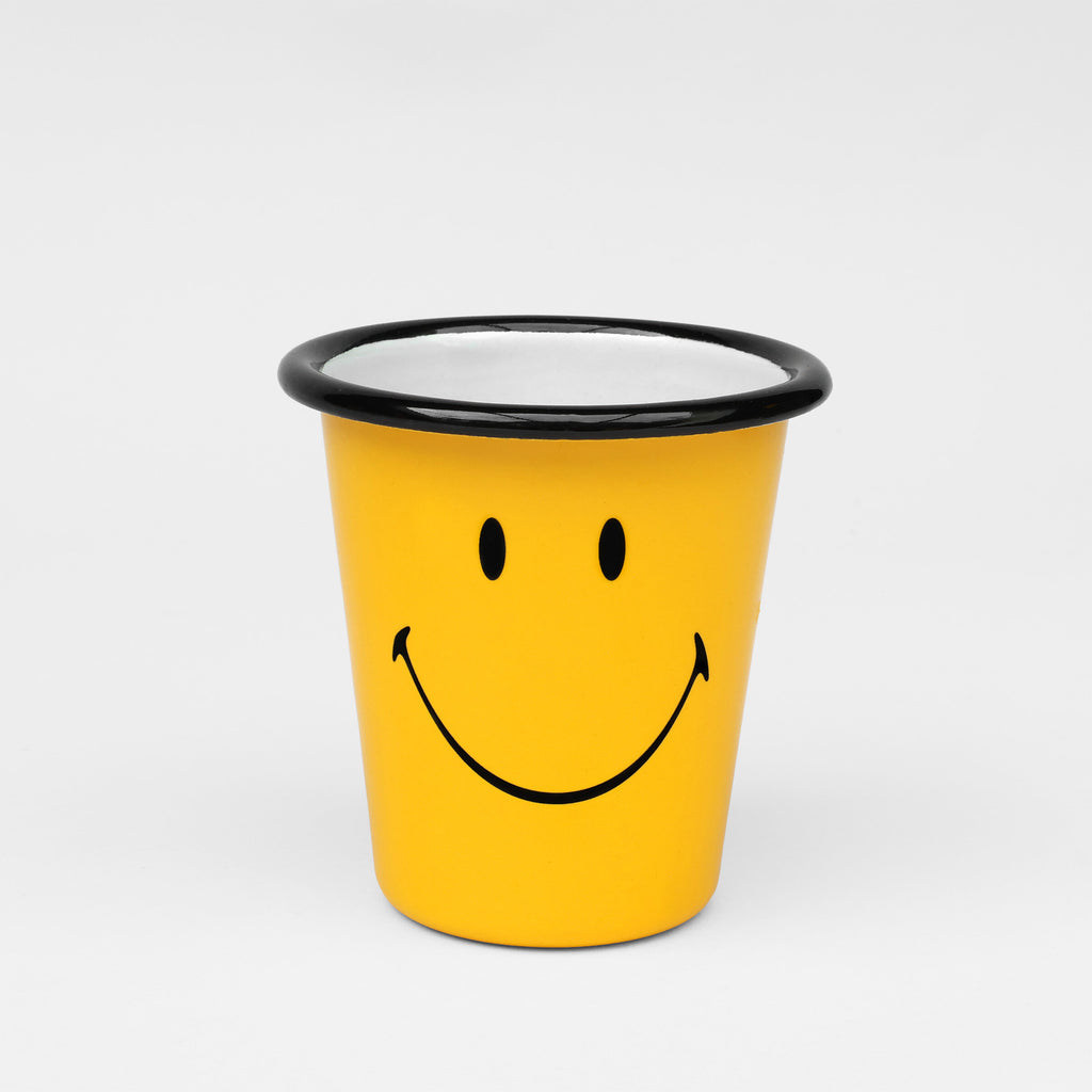 Smiley Enamel Tumbler - Enamelware for the happy camper