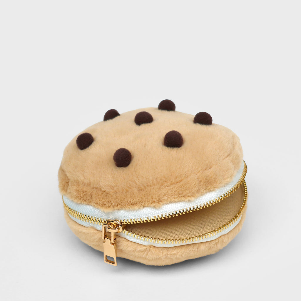 Plush Cookie Zip Pouch -  Squishy cookie zip-up case