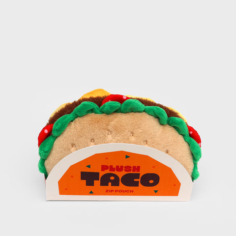 Plush Taco Zip Pouch -  Squishy fast-food zip-up case