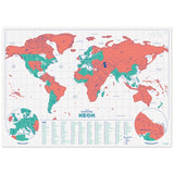 Neon Scratch Map | Coral