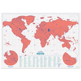 Neon Scratch Map | Coral